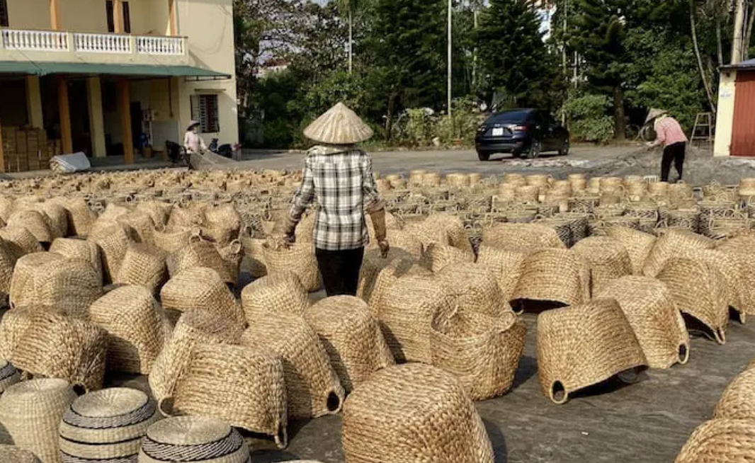 các sản phẩm đan lát từ lục bình 