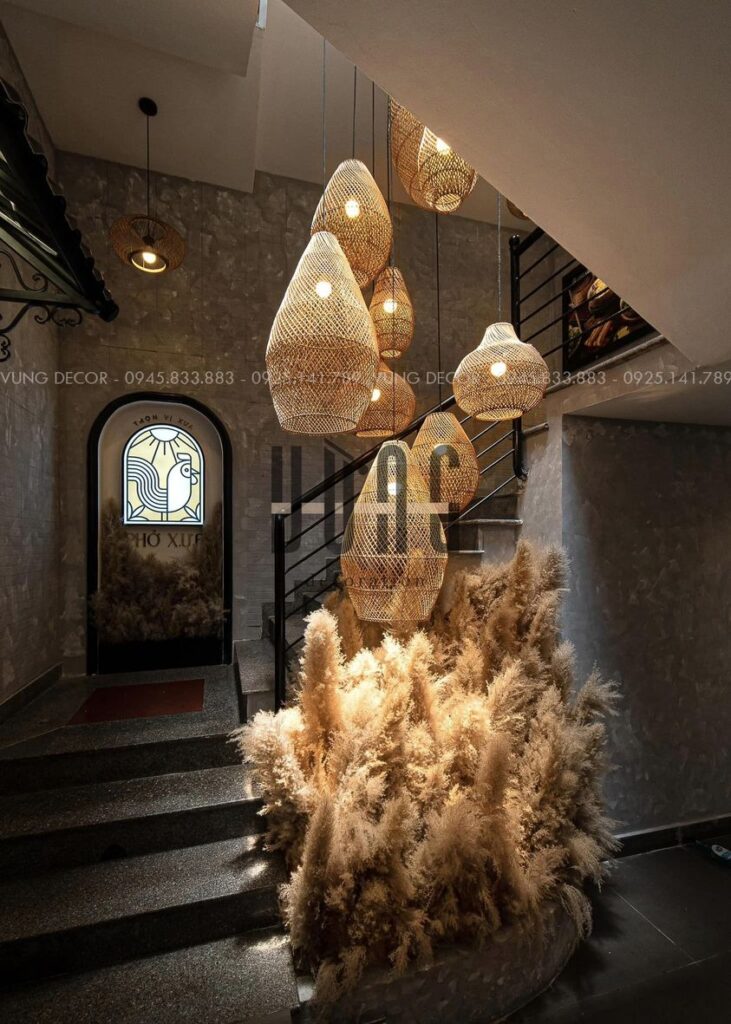 đèn mây tre đan vừng decor